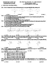 Đề kiểm tra môn Vật lý Lớp 11 - Năm học 2018-2019 - Trường THPT Từ Kiệt
